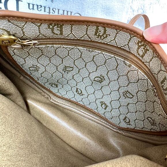 DIOR vintage honeycomb canvas and leather Crossbody or Shoulder Bag. Great GIFT! - Picture 12 of 16